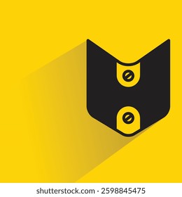 shield icon with shadow on yellow background