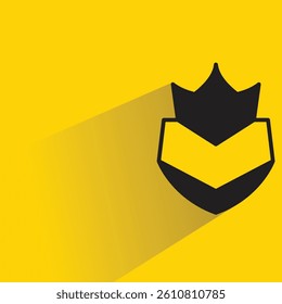 shield icon with shadow on yellow background