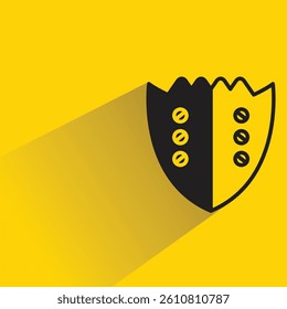 shield icon with shadow on yellow background