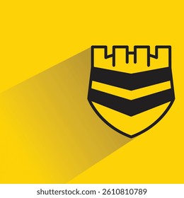 shield icon with shadow on yellow background