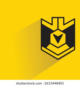 shield icon with shadow on yellow background