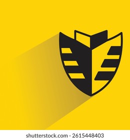 shield icon with shadow on yellow background