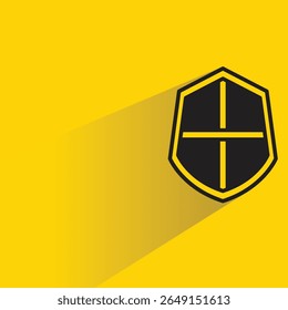 shield icon with shadow on yellow background