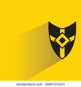 shield icon with shadow on yellow background