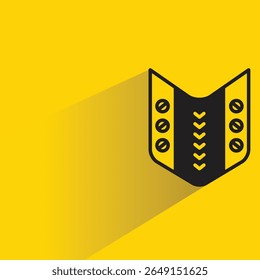 shield icon with shadow on yellow background