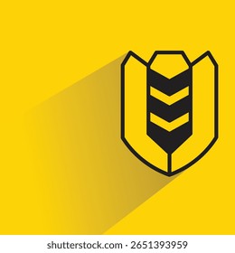 shield icon with shadow on yellow background