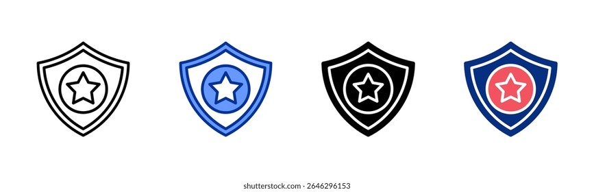 Coleção de vários estilos da folha de ícones da blindagem