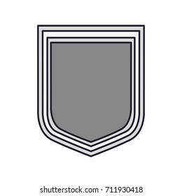 shield icon silhouette in gray color silhouette with thick contour vector illustration