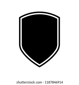 Shield icon, silhouette, logo on white background