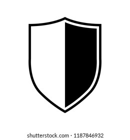 Shield icon, silhouette, logo on white background
