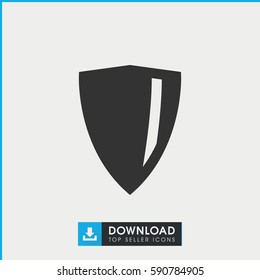 shield icon. Simple filled shield icon. On white background.