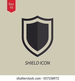 Shield Icon. Simple Flat Symbol. Vector Illustration