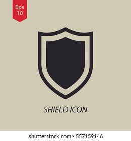 Shield Icon. Simple Flat Symbol. Vector Illustration