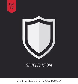 Shield Icon. Simple Flat Symbol. Vector Illustration