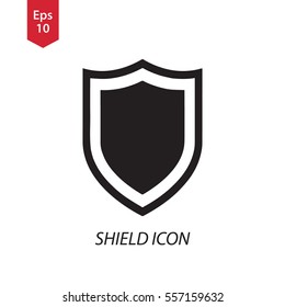 Shield Icon. Simple Flat Symbol. Vector Illustration
