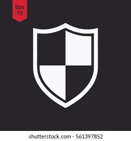 Shield Icon. Simple Flat Symbol. Vector Illustration