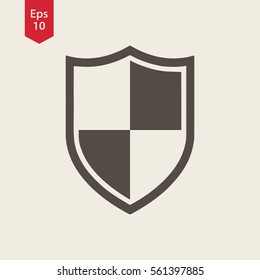 Shield Icon. Simple Flat Symbol. Vector Illustration