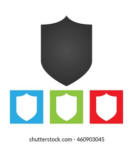 Shield icon. Simple logo of shield sign on white background. Flat vector illustration.