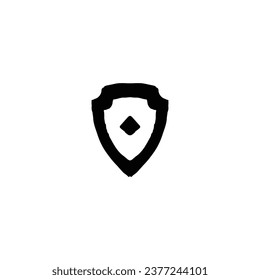 Icono Escudo. Símbolo de fondo de afiches de banco grande de estilo simple. Elemento de diseño del logotipo de la marca Shield bank. Escuche la impresión de camisetas. Vector para pegatinas.