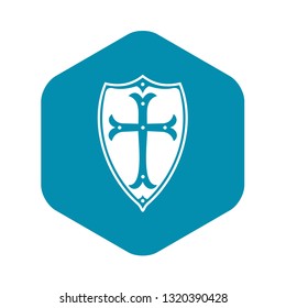 Shield icon in simple style isolated on white background