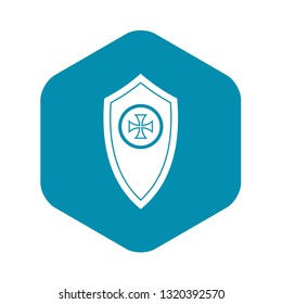 Shield icon in simple style isolated on white background