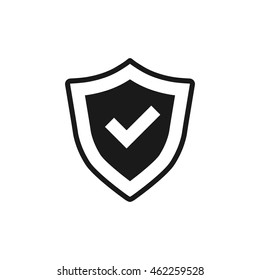 Shield icon in single grey color. Protection, computer virus, antivirus