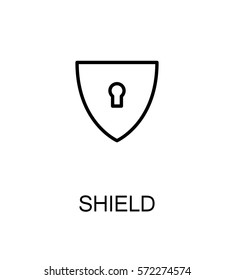 Shield icon. Single high quality outline symbol for web design or mobile app. Thin line sign for design logo. Black outline pictogram on white background