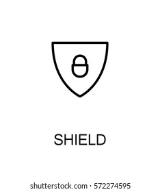 Shield icon. Single high quality outline symbol for web design or mobile app. Thin line sign for design logo. Black outline pictogram on white background