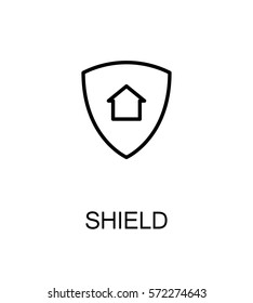 Shield icon. Single high quality outline symbol for web design or mobile app. Thin line sign for design logo. Black outline pictogram on white background