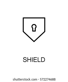 Shield icon. Single high quality outline symbol for web design or mobile app. Thin line sign for design logo. Black outline pictogram on white background