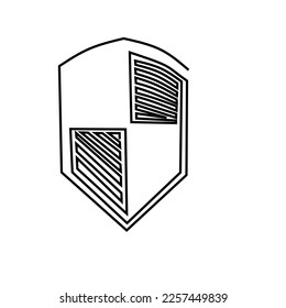 Shield icon in single line style