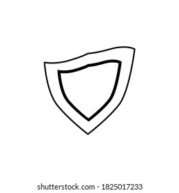 Icono Escudo con forma inclinada. Lo bueno es el símbolo del escudo. Con fondo blanco.