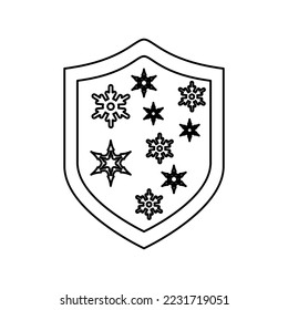 Schildsymbol, Schneeflocken, Vektorgrafik