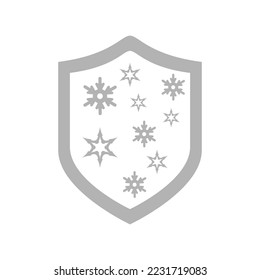 Schildsymbol, Schneeflocken, Vektorgrafik