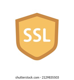 Shield icon with SSL written on it. Security icon. Vector.
