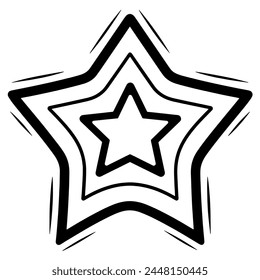 Shield icon with star outline, ideal for security or protection concepts.