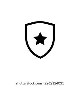 The shield icon with a star is a powerful image to represent strength, protection and achievement. This image can be used in a variety of contexts, from security services to awards.
