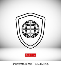 shield icon, stock vector illustration flat design style
