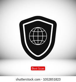 shield icon, stock vector illustration flat design style