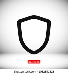 shield icon, stock vector illustration flat design style