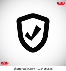 shield icon, stock vector illustration flat design style