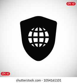 shield icon, stock vector illustration flat design style