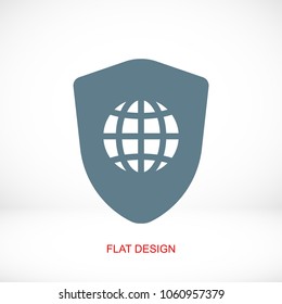 shield icon, stock vector illustration flat design style