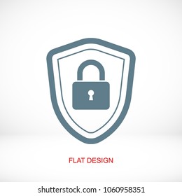 shield icon, stock vector illustration flat design style