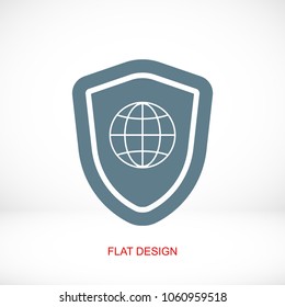 shield icon, stock vector illustration flat design style