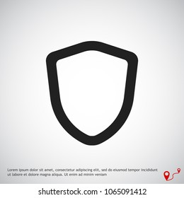 shield icon, stock vector illustration flat design style