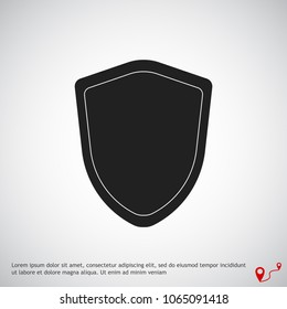 shield icon, stock vector illustration flat design style