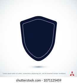shield icon, stock vector illustration flat design style