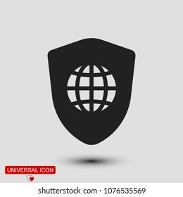 shield icon, stock vector illustration flat design style