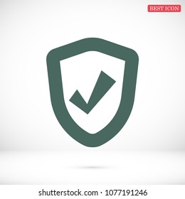 shield icon, stock vector illustration flat design style